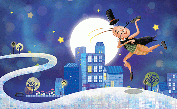 Illustration for the cover of a children's poetry book titled "Atal matal"